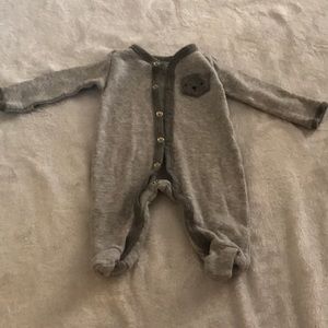 Newborn gray footed onesie